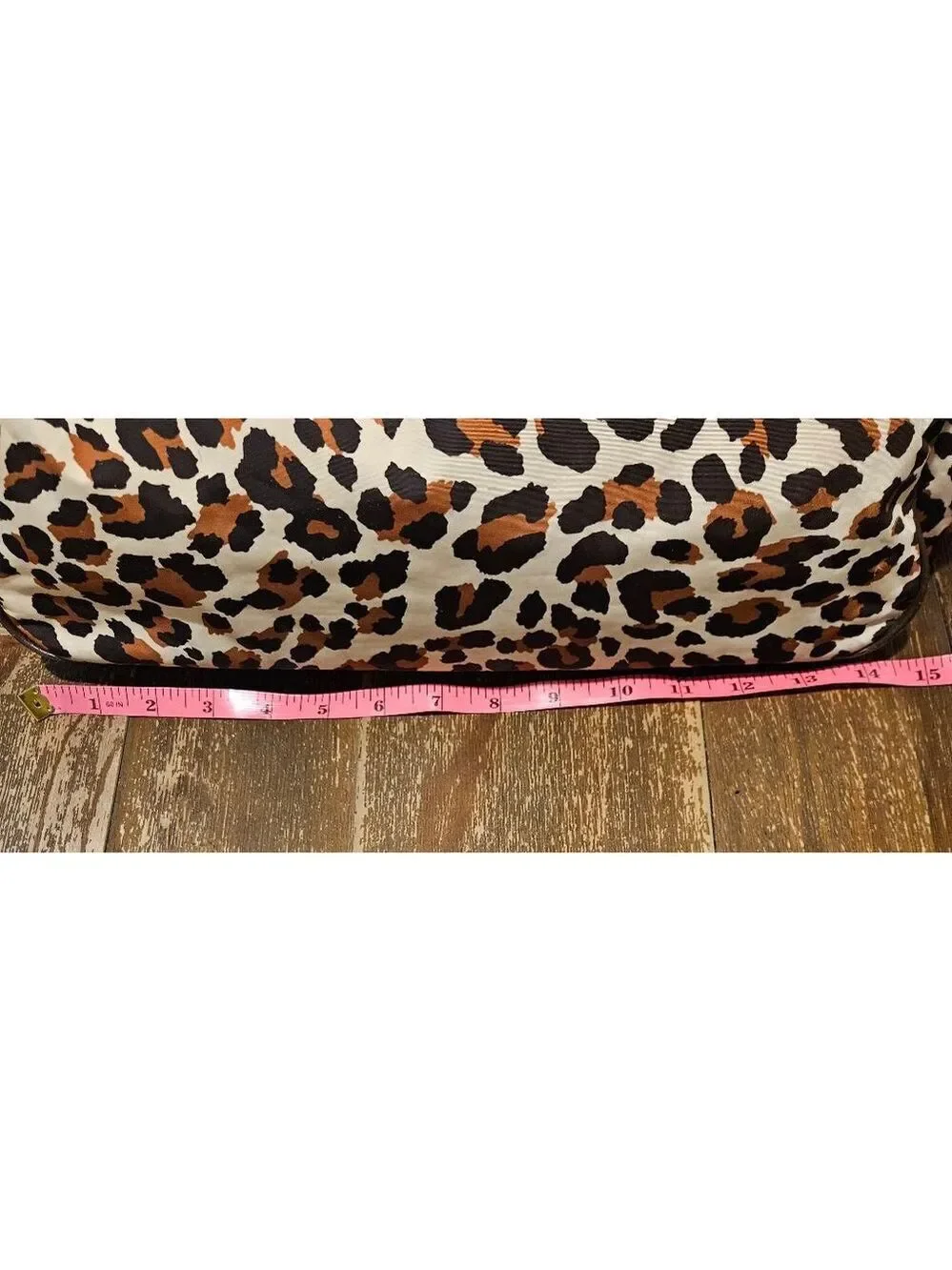 Women's Tory Burch Leopard Print Large Tote Bag Rope Handles Brown Beige